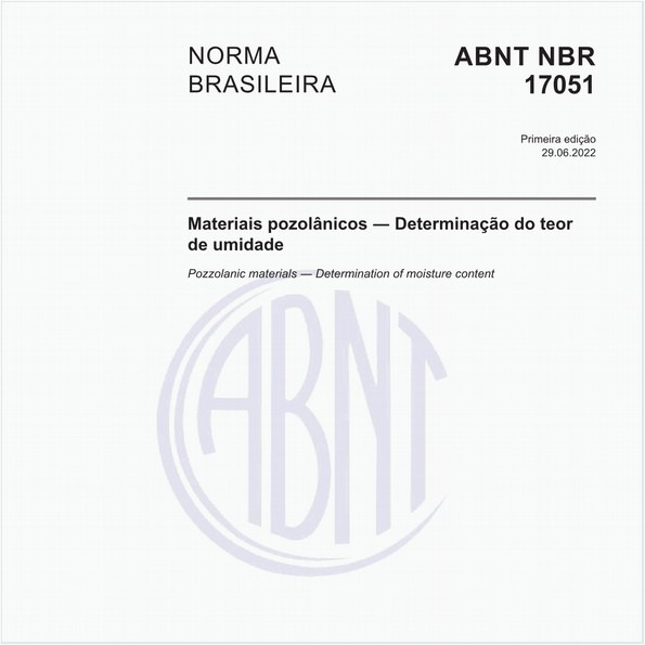 Materiais pozolânicos - Determinação do teor de umidade