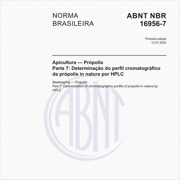 Apicultura - Própolis - Parte 7: Determinação do perfil cromatográfico da própolis in natura por HPLC