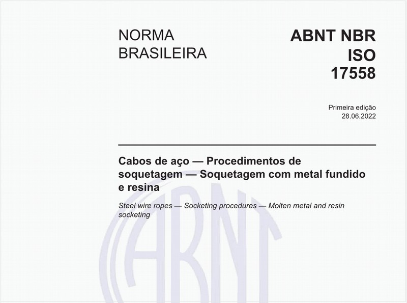 Cabos de aço - Procedimentos de soquetagem - Soquetagem com metal fundido e resina