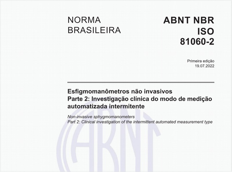 Esfigmomanômetros não invasivos - Parte 2: Investigação clínica do modo de medição automatizada intermitente