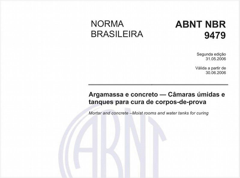 Argamassa e concreto - Câmaras úmidas e tanques para cura de corpos-de-prova