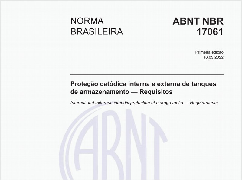 Proteção catódica interna e externa de tanques de armazenamento - Requisitos