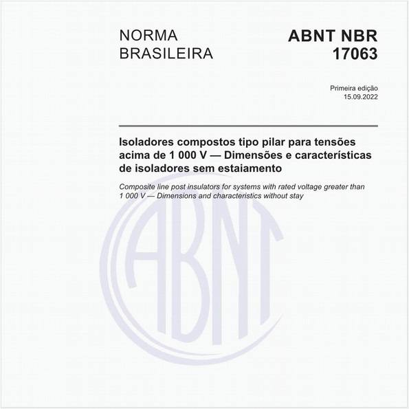 Isoladores compostos tipo pilar para tensões acima de 1 000 V - Dimensões e características de isoladores sem estaiamento