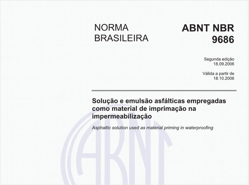 Solução e emulsão asfálticas empregadas como material de imprimação na impermeabilização