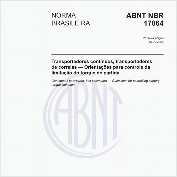 Transportadores contínuos, transportadores de correias - Orientações para controle da limitação do torque de partida
