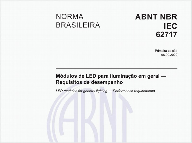 Módulos de LED para iluminação em geral - Requisitos de desempenho