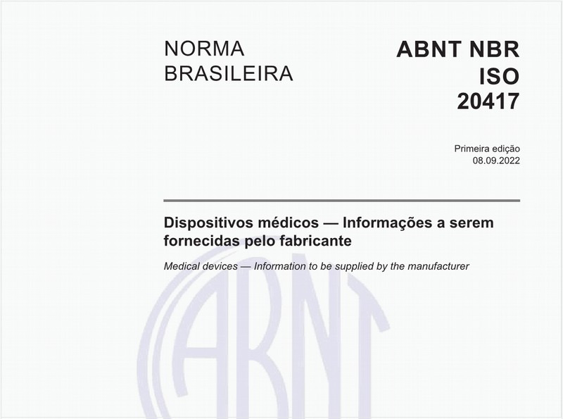 Dispositivos médicos - Informações a serem fornecidas pelo fabricante
