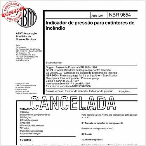 Indicador de pressão para extintores de incêndio