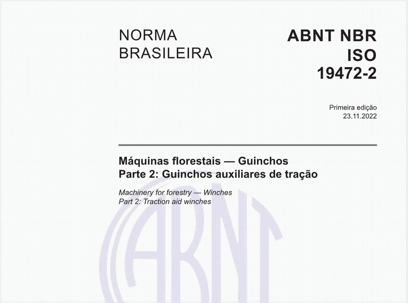 Máquinas florestais - Guinchos - Parte 2: Guinchos auxiliares de tração