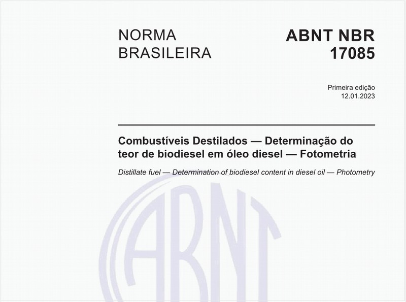 Combustíveis Destilados — Determinação do teor de biodiesel em óleo diesel — Fotometria