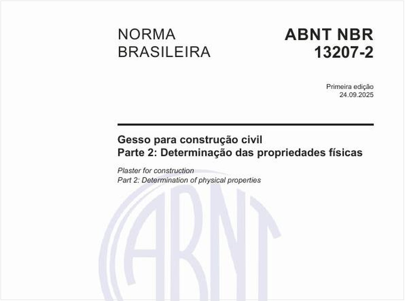 Gesso para construção civil - Parte 2: Determinação das propriedades físicas