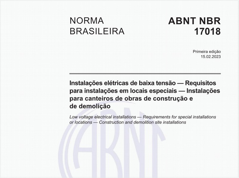Instalações elétricas de baixa tensão — Requisitos para instalações em locais especiais — Instalações para canteiros de obras de construção e de demolição
