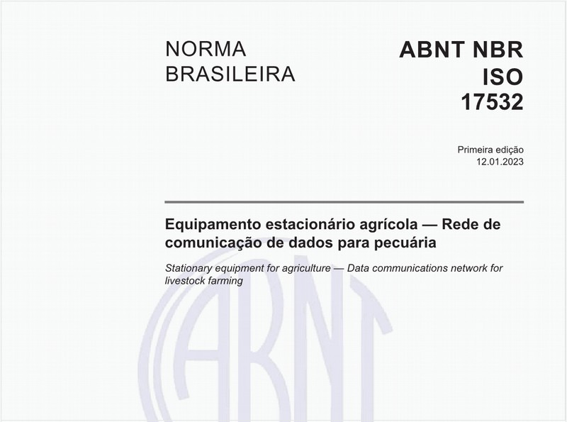Equipamento estacionário agrícola — Rede de comunicação de dados para pecuária