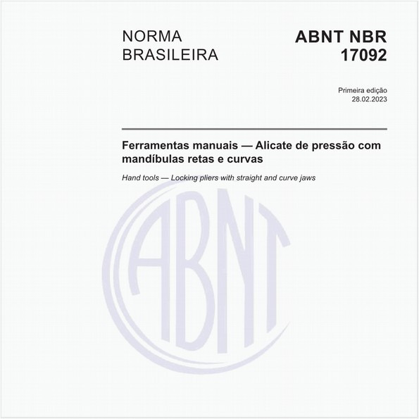 Ferramentas manuais — Alicate de pressão com mandíbulas retas e curvas