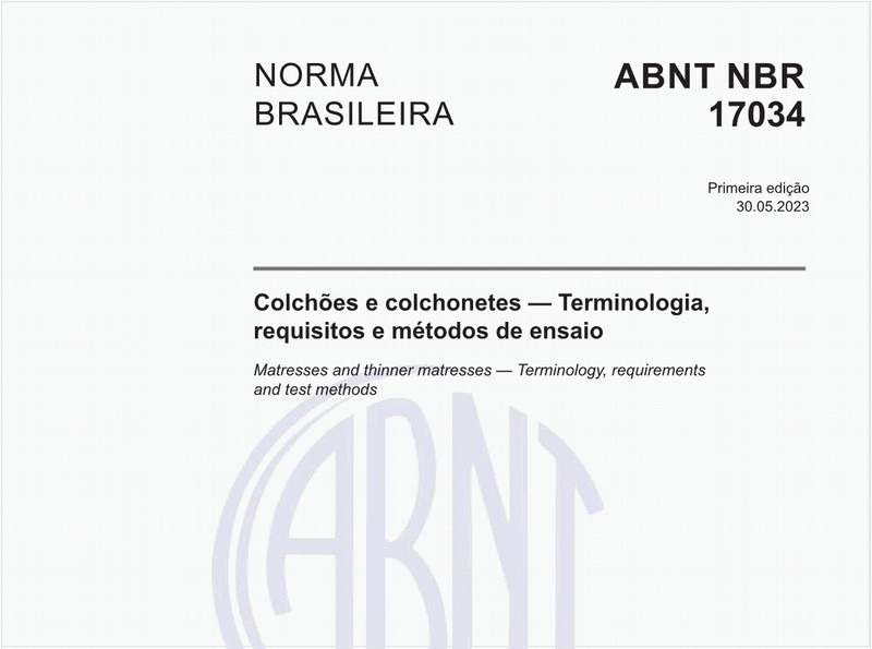 Colchões e colchonetes — Terminologia, requisitos e métodos de ensaio
