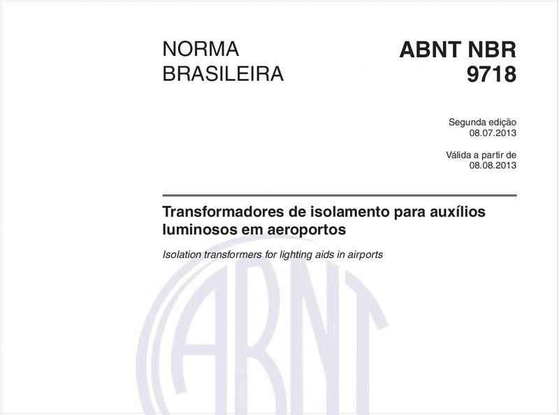 Transformadores de isolamento para auxílios luminosos em aeroportos