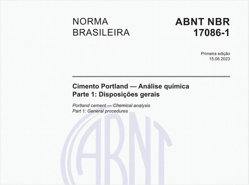 Cimento Portland — Análise química - Parte 1: Disposições gerais