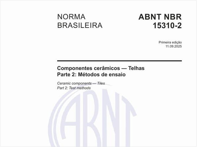 Componentes cerâmicos — Telhas - Parte 2: Métodos de ensaio