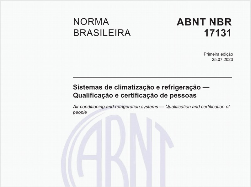 Sistemas de climatização e refrigeração — Qualificação e certificação de pessoas