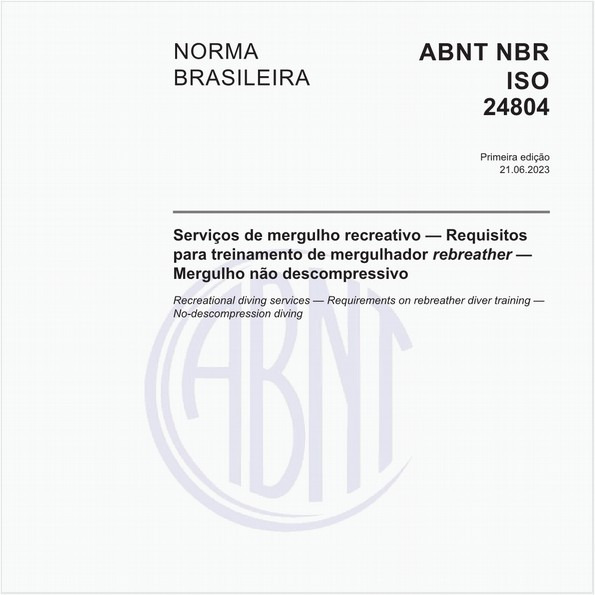 Serviços de mergulho recreativo — Requisitos para treinamento de mergulhador rebreather — Mergulho não descompressivo