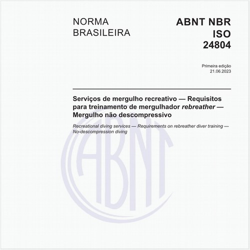 Serviços de mergulho recreativo — Requisitos para treinamento de mergulhador rebreather — Mergulho não descompressivo
