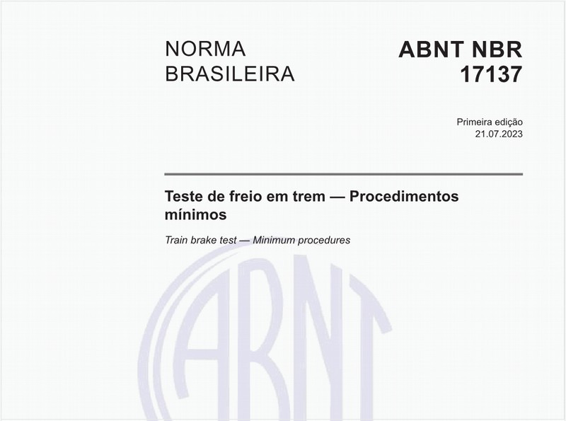 Teste de freio em trem — Procedimentos mínimos