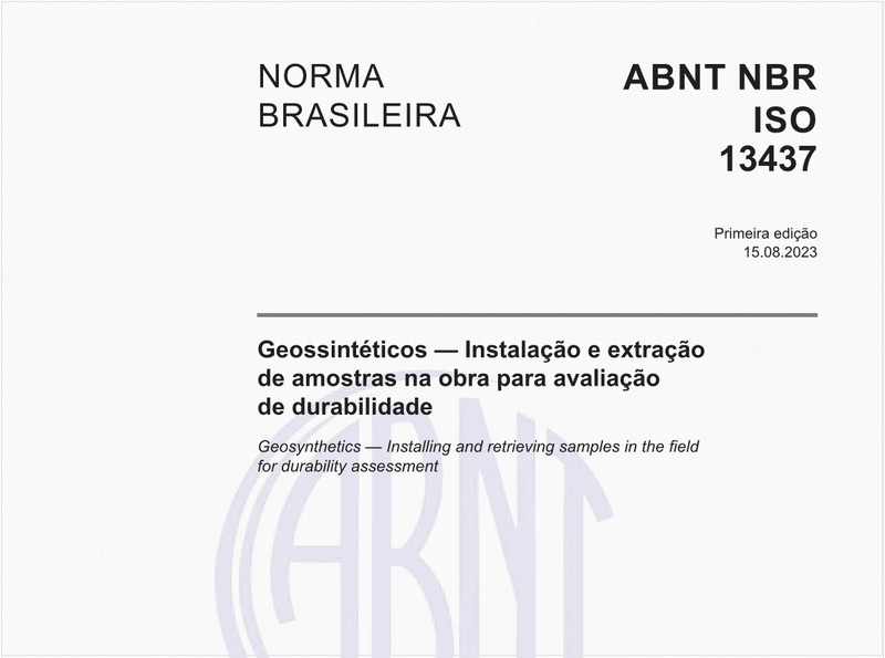 Geossintéticos — Instalação e extração de amostras na obra para avaliação de durabilidade
