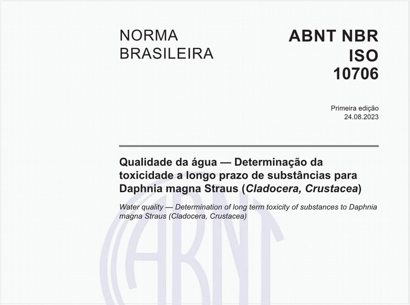 Qualidade da água — Determinação da toxicidade a longo prazo de substâncias para Daphnia magna Straus (Cladocera, Crustacea)