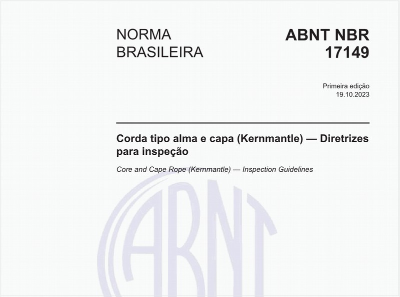 Corda tipo alma e capa (Kernmantle) — Diretrizes para inspeção