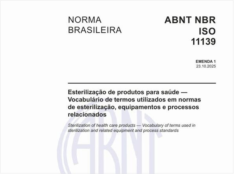 Esterilização de produtos para saúde — Vocabulário de termos utilizados em normas de esterilização, equipamentos e processos relacionados