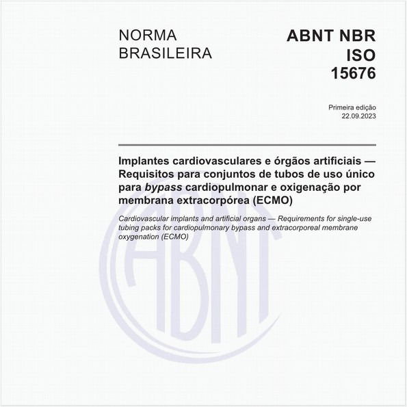 Implantes cardiovasculares e órgãos artificiais — Requisitos para conjuntos de tubos de uso único para bypass cardiopulmonar e oxigenação por membrana extracorpórea (ECMO)
