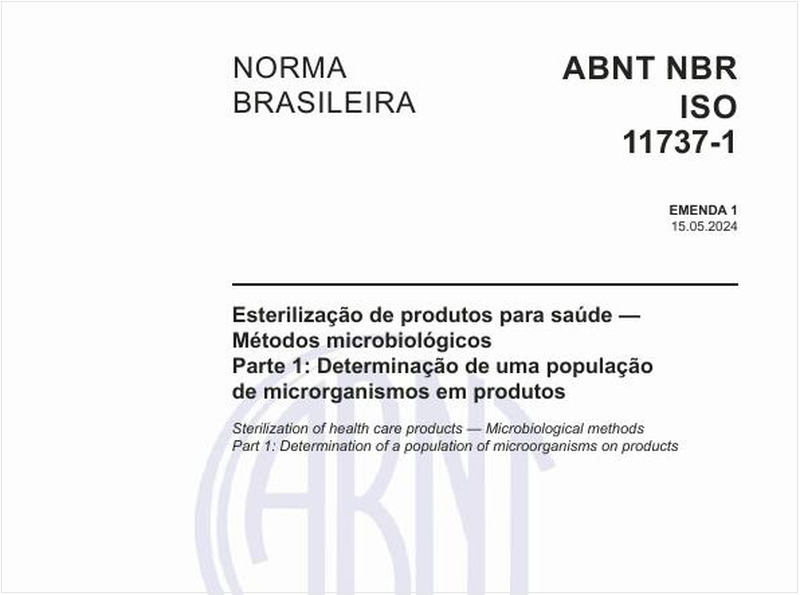 Esterilização de produtos para saúde — Métodos microbiológicos - Parte 1: Determinação de uma população de microrganismos em produtos