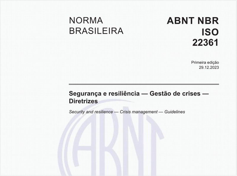 Segurança e resiliência — Gestão de crises — Diretrizes