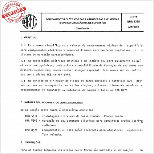 Equipamentos elétricos para atmosferas explosivas - Temperatura máxima de superfície