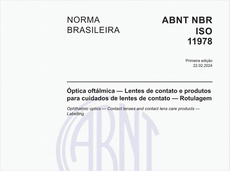 Óptica oftálmica — Lentes de contato e produtos para cuidados de lentes de contato — Rotulagem