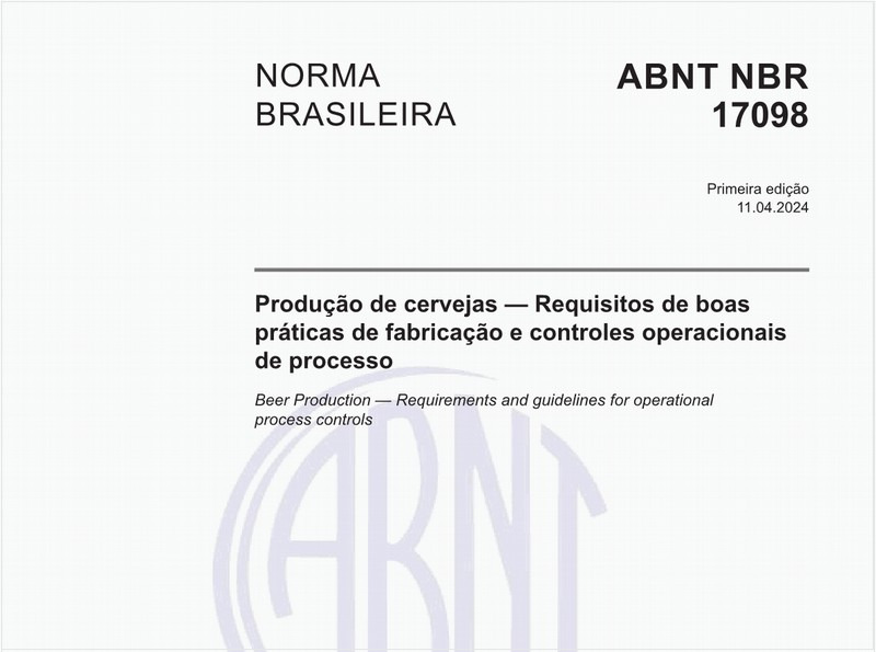 Produção de cervejas — Requisitos de boas práticas de fabricação e controles operacionais de processo