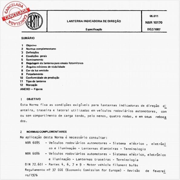 Lanterna indicadora de direção