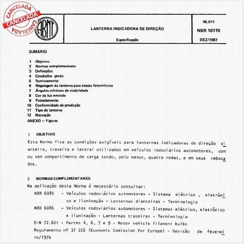 Lanterna indicadora de direção