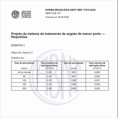 Projeto de sistema de tratamento de esgoto de menor porte — Requisitos