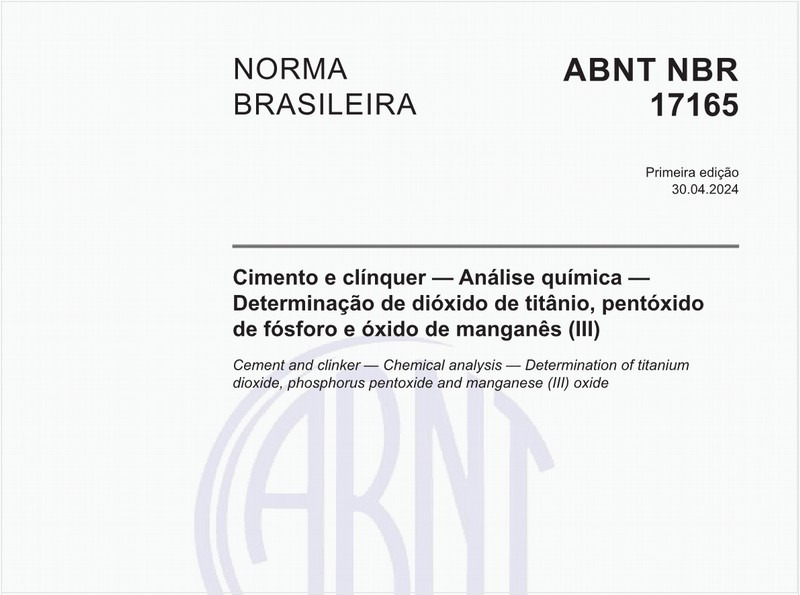 Cimento e clínquer — Análise química — Determinação de dióxido de titânio, pentóxido de fósforo e óxido de manganês (III)