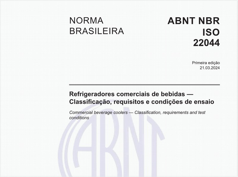 Refrigeradores comerciais de bebidas — Classificação, requisitos e condições de ensaio