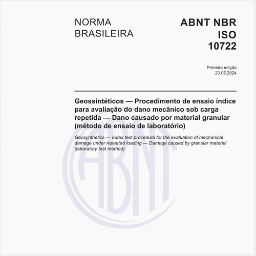 Geossintéticos — Procedimento de ensaio índice para avaliação do dano mecânico sob carga repetida — Dano causado por material granular (método de ensaio de laboratório)