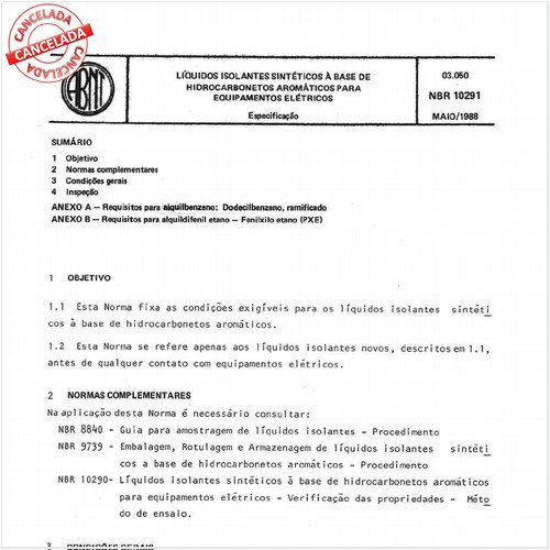 Líquidos isolantes sintéticos à base de hidrocarbonetos aromáticos para equipamentos elétricos