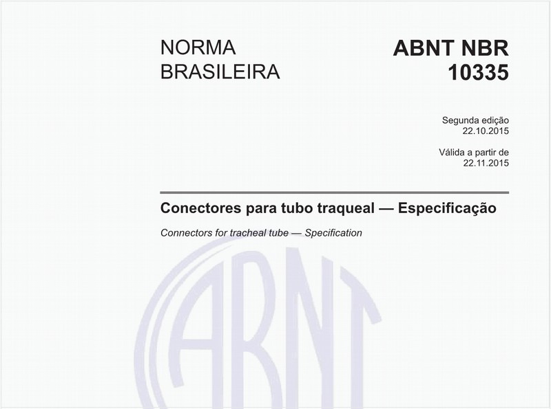 Conectores para tubo traqueal — Especificação