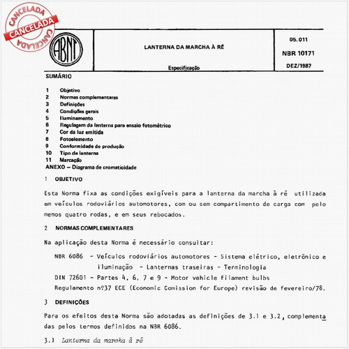 Lanterna da marcha à ré