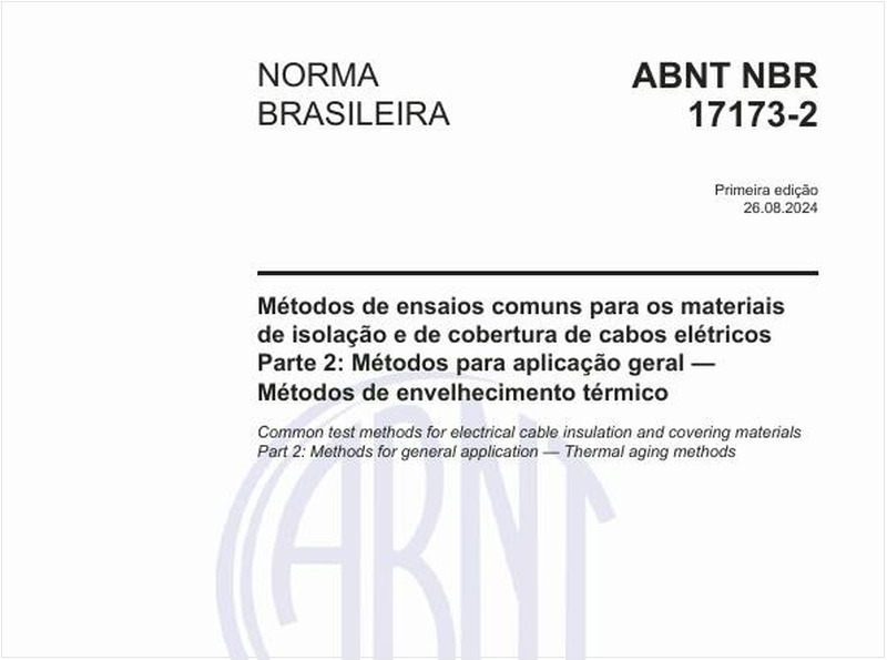 Métodos de ensaios comuns para os materiais de isolação e de cobertura de cabos elétricos - Parte 2: Métodos para aplicação geral — Métodos de envelhecimento térmico