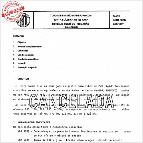 Tubos de PVC rígido defofo com junta elástica PN 125 para sistemas fixos de irrigação