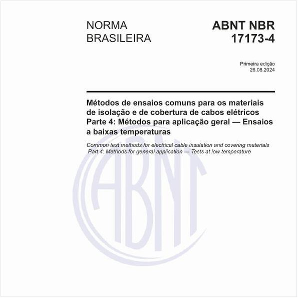 Métodos de ensaios comuns para os materiais de isolação e de cobertura de cabos elétricos - Parte 4: Métodos para aplicação geral — Ensaios a baixas temperaturas