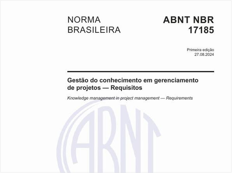 Gestão do conhecimento em gerenciamento de projetos — Requisitos