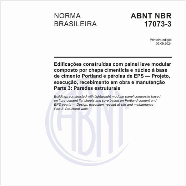 Edificações construídas com painel leve modular composto por chapa cimentícia e núcleo à base de cimento Portland e pérolas de EPS — Projeto, execução, recebimento em obra e manutenção - Parte 3: Paredes estruturais